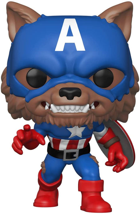 Funko POP! Marvel: Year of The Shield - Capwolf Vinyl Bobble-Head - Amazon FunKon Exclusive Toys & Games Funko