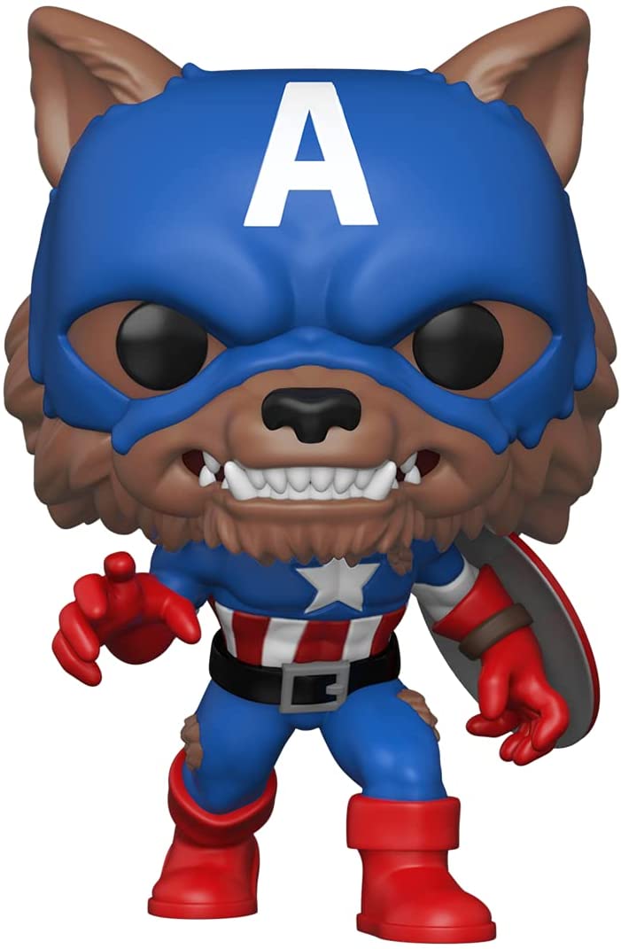 Funko POP! Marvel: Year of The Shield - Capwolf Vinyl Bobble-Head - Amazon FunKon Exclusive Toys & Games Funko