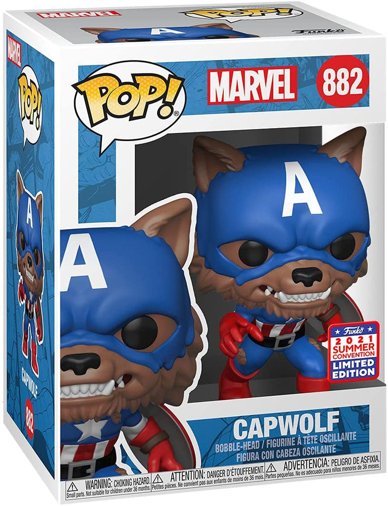 Funko POP! Marvel: Year of The Shield - Capwolf Vinyl Bobble-Head - Amazon FunKon Exclusive Toys & Games Funko