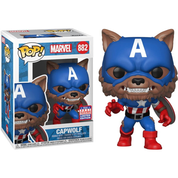 Funko POP! Marvel: Year of The Shield - Capwolf Vinyl Bobble-Head - Amazon FunKon Exclusive Toys & Games Funko