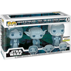Funko POP! Star Wars: Across The Galaxy Force Ghost 3 Pack - Anakin, Yoda, Obi-Wan - Glow in The Dark Amazon Exclusive Toys & Games Funko