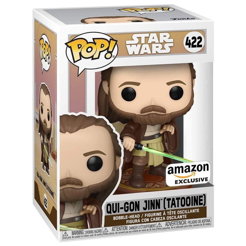 Funko POP! Star Wars: Qui-Gon Jinn (Tatooine) Vinyl Bobble-Head - Amazon Exclusive Toys & Games Funko