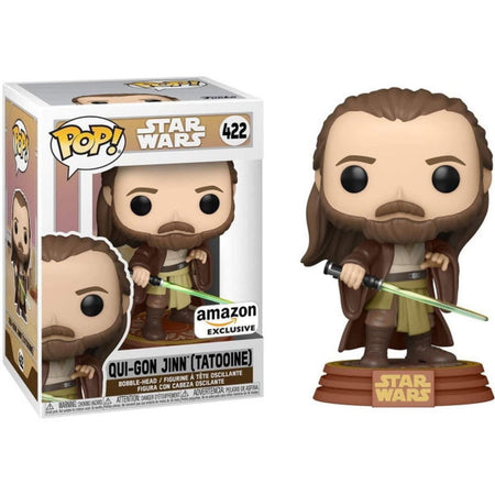 Funko POP! Star Wars: Qui-Gon Jinn (Tatooine) Vinyl Bobble-Head - Amazon Exclusive Toys & Games Funko