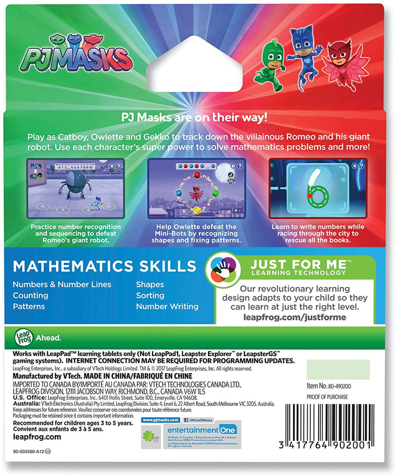 LeapFrog LeapPad: PJ Masks Time to Be a Hero Learning Game - English Version Toys & Games LeapFrog
