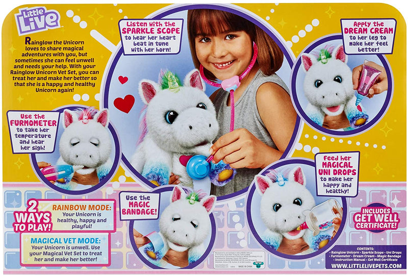 Little Live Rainglow Unicorn Vet Set Toys & Games Moose Toys