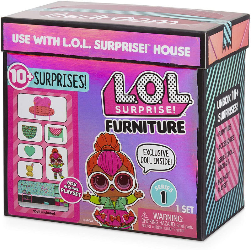 L.O.L. Surprise! Furniture - Bedroom with Neon Q.T. and 10+ Surprises Toys & Games LoL Surprise