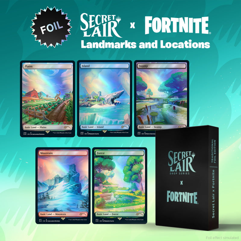 Magic: The Gathering TCG - Secret Lair x Fortnite: Landmarks and Locations - Foil Card Game Wizards of the Coast