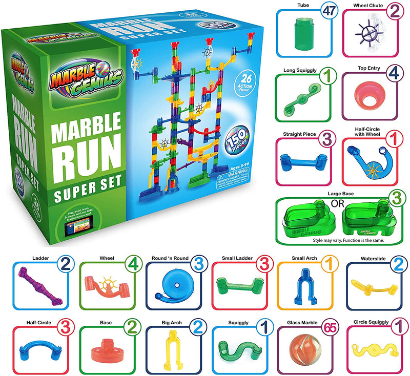 Marble Genius Marble Run Super Set - 150 Piece Set Toys & Games Marble Genius