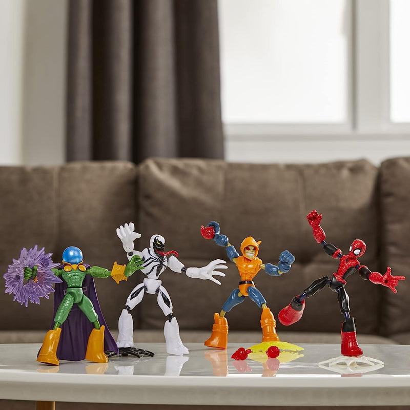 Marvel Spider-Man Bend and Flex Figure 4-Pack - Spider-Man and Anti-Venom Vs. Marvel's Mysterio and Hobgoblin Toys & Games Hasbro