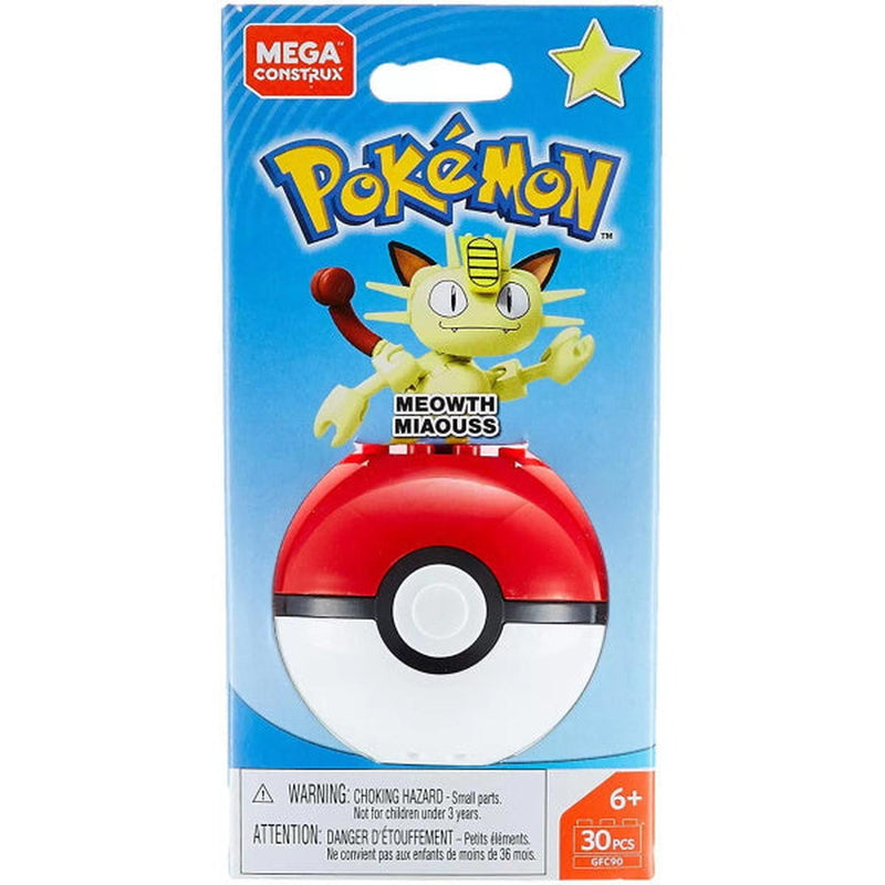 MEGA Pokemon: Meowth - 30 Piece Building Kit Toys & Games Mattel