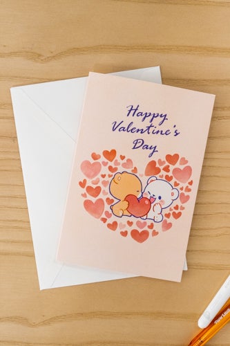 Milk Mocha Bear: Valentine's Day Card - Hearts House & Home Milk Mocha Bear