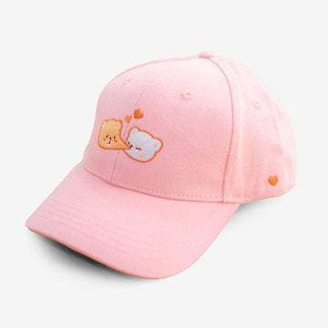 Milk Mocha Bear: Pink Heart Cap Hats Milk Mocha Bear