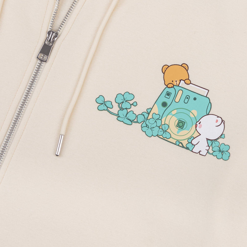 Milk Mocha Bear: Beige Clover Snapshot Hoodie Hoodies Milk Mocha Bear