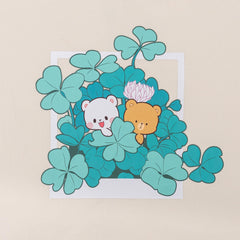 Milk Mocha Bear: Beige Clover Snapshot Hoodie Hoodies Milk Mocha Bear