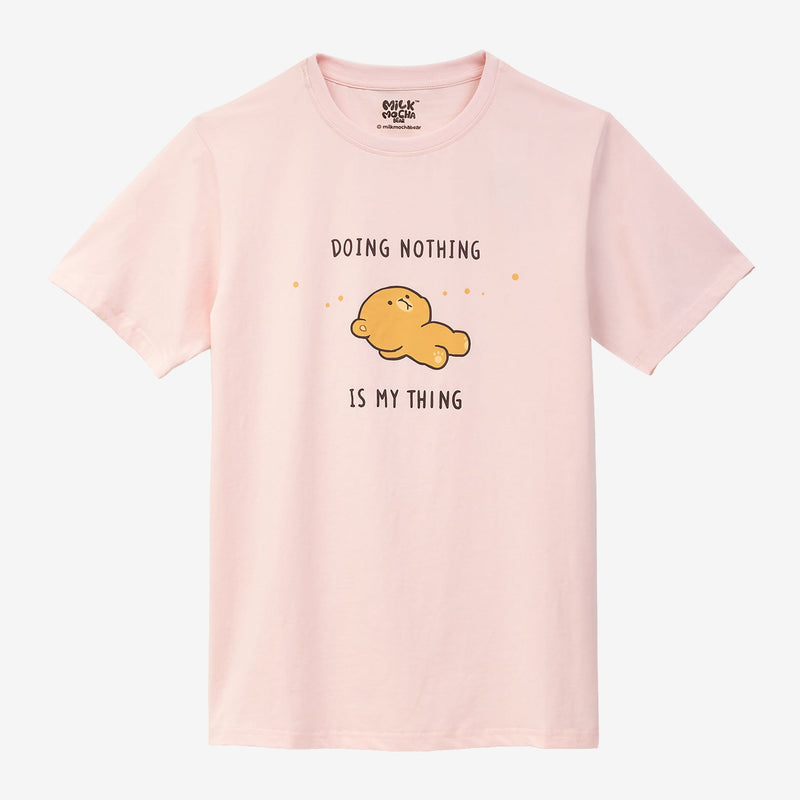 Milk Mocha Bear: Doing Nothing T-Shirt T-Shirts Milk Mocha Bear Pink XS