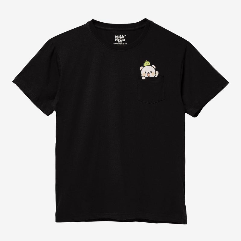 Milk Mocha Bear: Pocket Milk T-Shirt T-Shirts Milk Mocha Bear Black XS