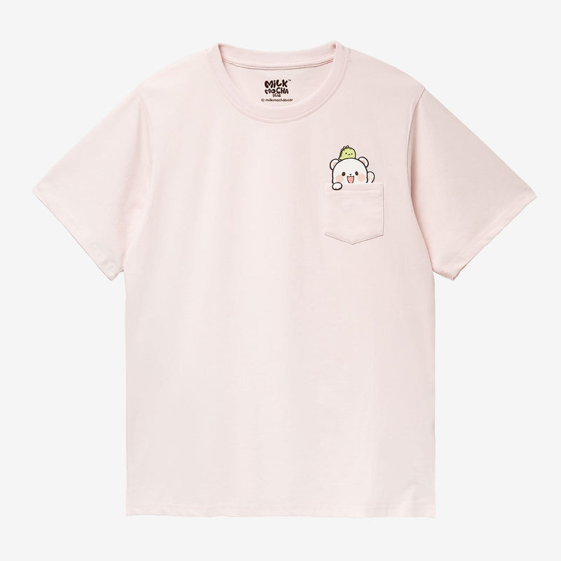 Milk Mocha Bear: Pocket Milk T-Shirt T-Shirts Milk Mocha Bear Pink XS