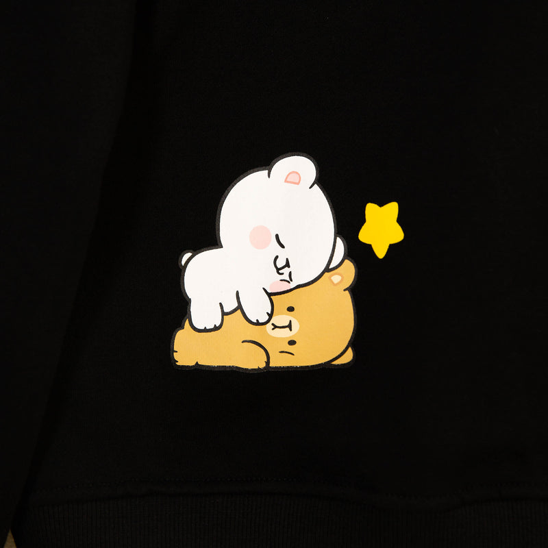 Milk Mocha Bear: Black Snuggle Hoodie Hoodies Milk Mocha Bear