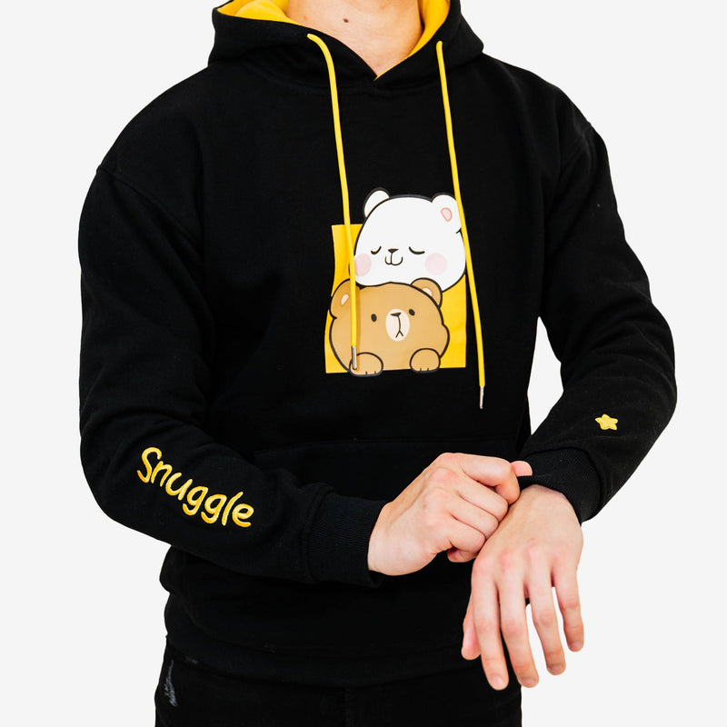 Milk Mocha Bear: Black Snuggle Hoodie Hoodies Milk Mocha Bear