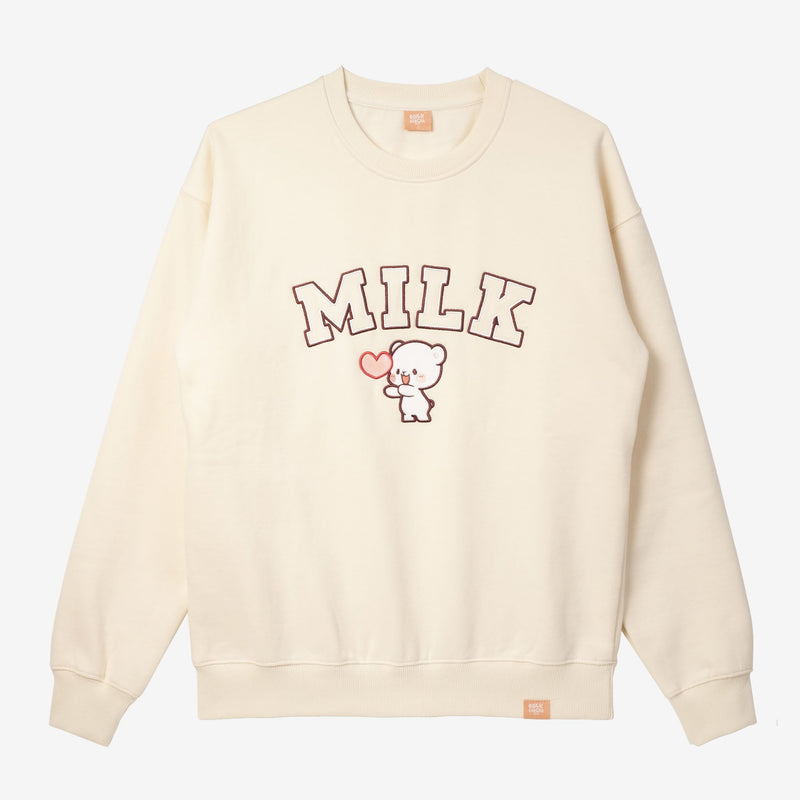 Milk Mocha Bear: Milk Varsity Crewneck Crewnecks Milk Mocha Bear XS