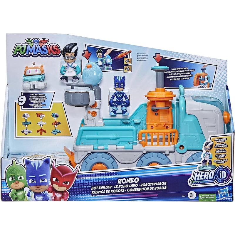 PJ Masks Romeo Bot Builder Preschool Toy, 2-in-1 Romeo Vehicle and Robot Factory Playset Toys & Games Hasbro
