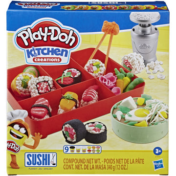 Play-Doh Kitchen Creations: Sushi Play Food Set with Bento Box and 9 Non-Toxic Play-Doh Cans Toys & Games Hasbro