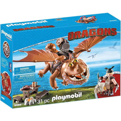 Playmobil Dreamworks Dragons: Fishlegs and Meatlug- 31 Piece Playset Toys & Games Playmobil