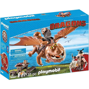 Playmobil Dreamworks Dragons: Fishlegs and Meatlug- 31 Piece Playset Toys & Games Playmobil