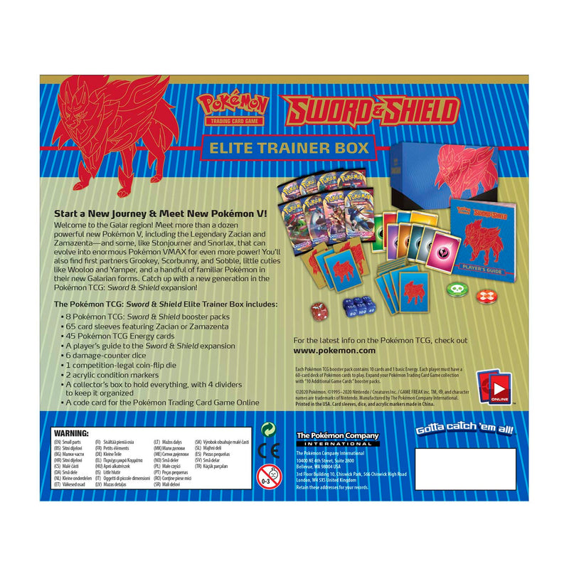 Pokemon TCG: Sword & Shield Elite Trainer Box - Zamazenta Card Game Pokemon