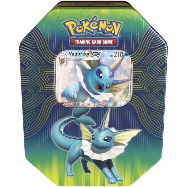 Pokemon TCG: Elemental Power Tin Featuring Vaporeon-GX Card Game Pokemon