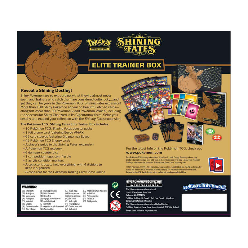Pokemon TCG: Shining Fates Elite Trainer Box - Eevee Card Game Pokemon
