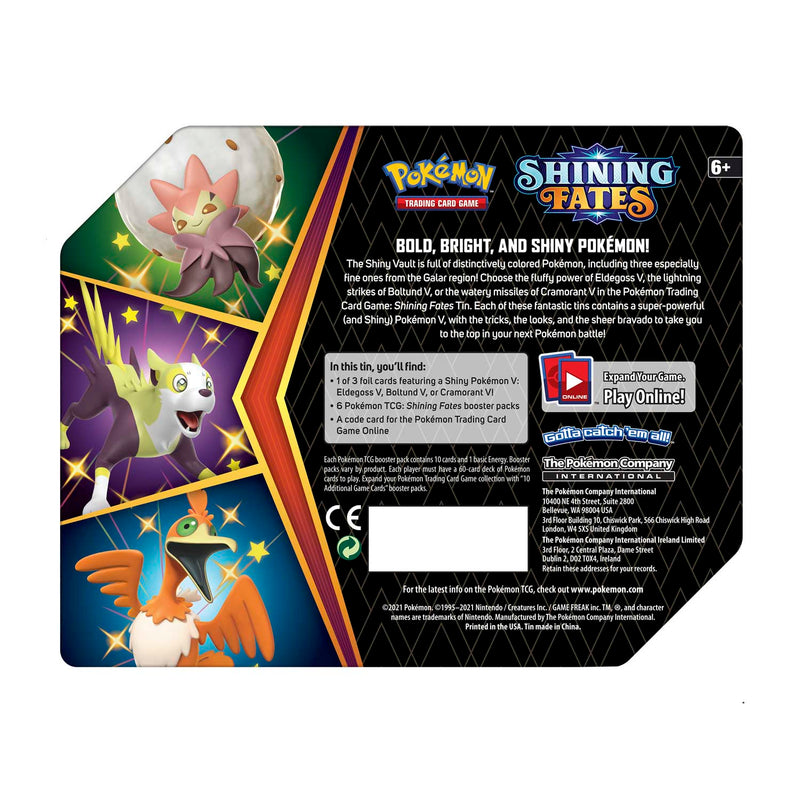 Pokemon TCG: Shining Fates Tins - Boltund V / Cramorant V / Eldegoss V Card Game Pokemon