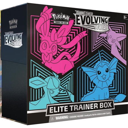 Pokemon TCG: Sword & Shield - Evolving Skies Elite Trainer Box - Vaporeon, Espeon, Glaceon & Sylveon Card Game Pokemon