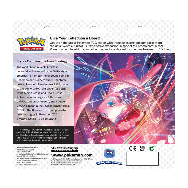 Pokemon TCG: Sword & Shield - Fusion Strike 3 Booster Packs - Coin & Eevee Promo Card Card Game Pokemon