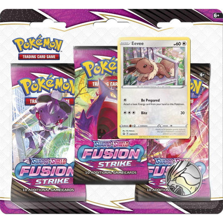 Pokemon TCG: Sword & Shield - Fusion Strike 3 Booster Packs - Coin & Eevee Promo Card Card Game Pokemon