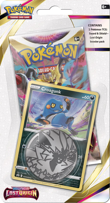 Pokemon TCG: Sword & Shield - Lost Origins Checklane Blister Pack - Croagunk or Scorbunny Card Game Pokemon
