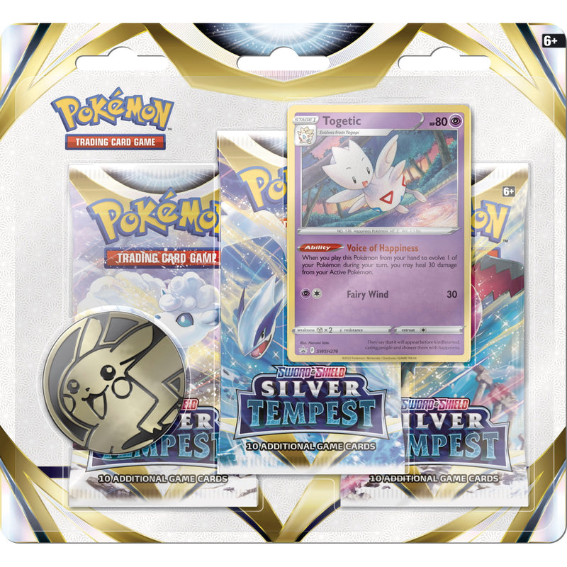Pokemon TCG: Sword & Shield - Silver Tempest 3 Booster Packs, Coin & Togetic Promo Card Card Game Pokemon