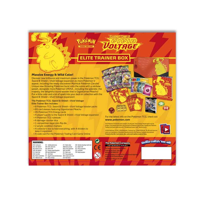 Pokemon TCG: Sword & Shield Vivid Voltage Elite Trainer Box Card Game Pokemon
