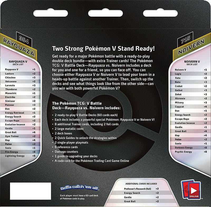 Pokemon TCG: V Battle Deck - Rayquaza vs. Noivern Card Game Pokemon