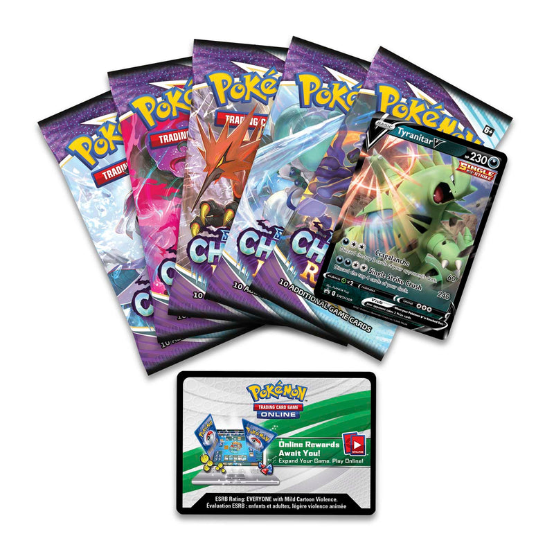 Pokemon TCG: V Strikers Tin - Tyranitar V / Empoleon V Card Game Pokemon