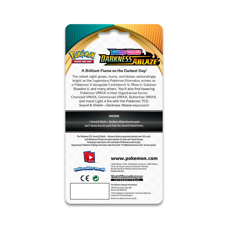 Pokemon TCG: Sword & Shield - Darkness Ablaze Booster Pack w/ Bonus Sword & Shield Booster Pack Card Game Pokemon