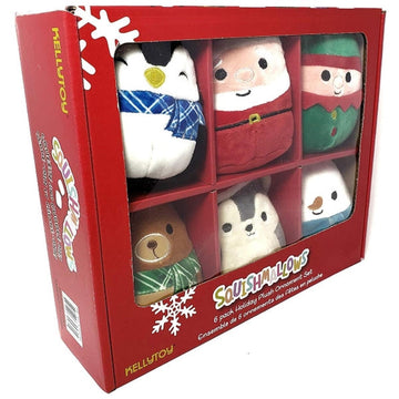 Squishy SquooShems Squishmallows 6-Pack Holiday Ornament Mini Plush Set Toys & Games Kellytoy