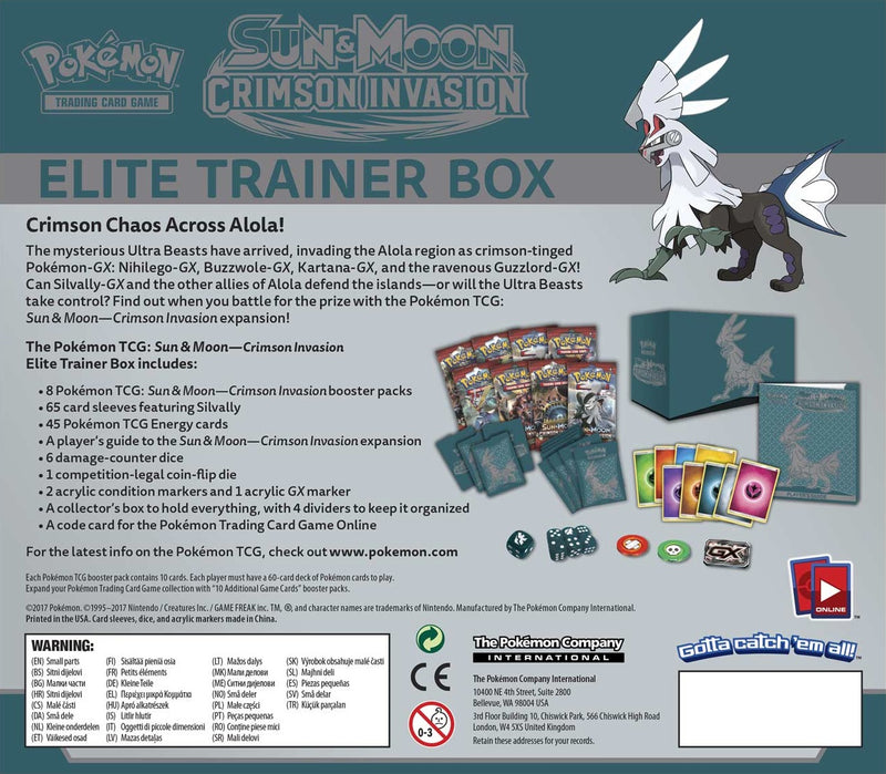 Pokemon TCG Sun & Moon - Crimson Invasion Elite Trainer Box Card Game Pokemon
