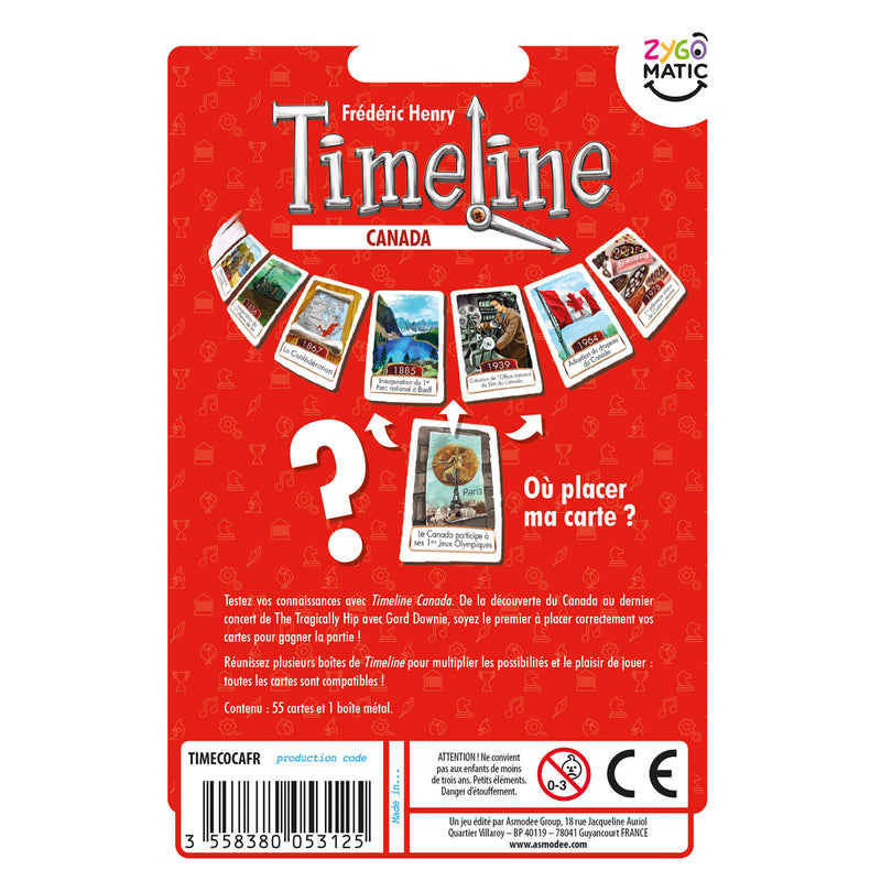 Timeline: Canada Card Game Asmodee