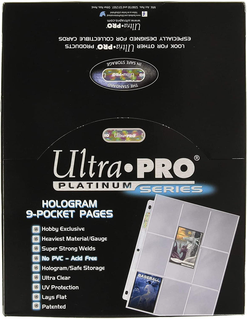 Ultra Pro Platinum Series 9 Pocket Pages of Card Sleeves - 100 Count Card Game Ultra Pro