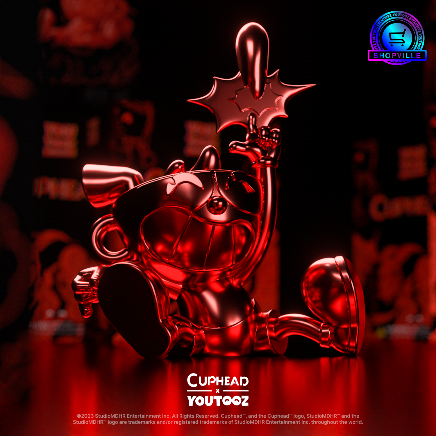 Cuphead Red Chrome Vinyl Figure - Youtooz x Shopville
