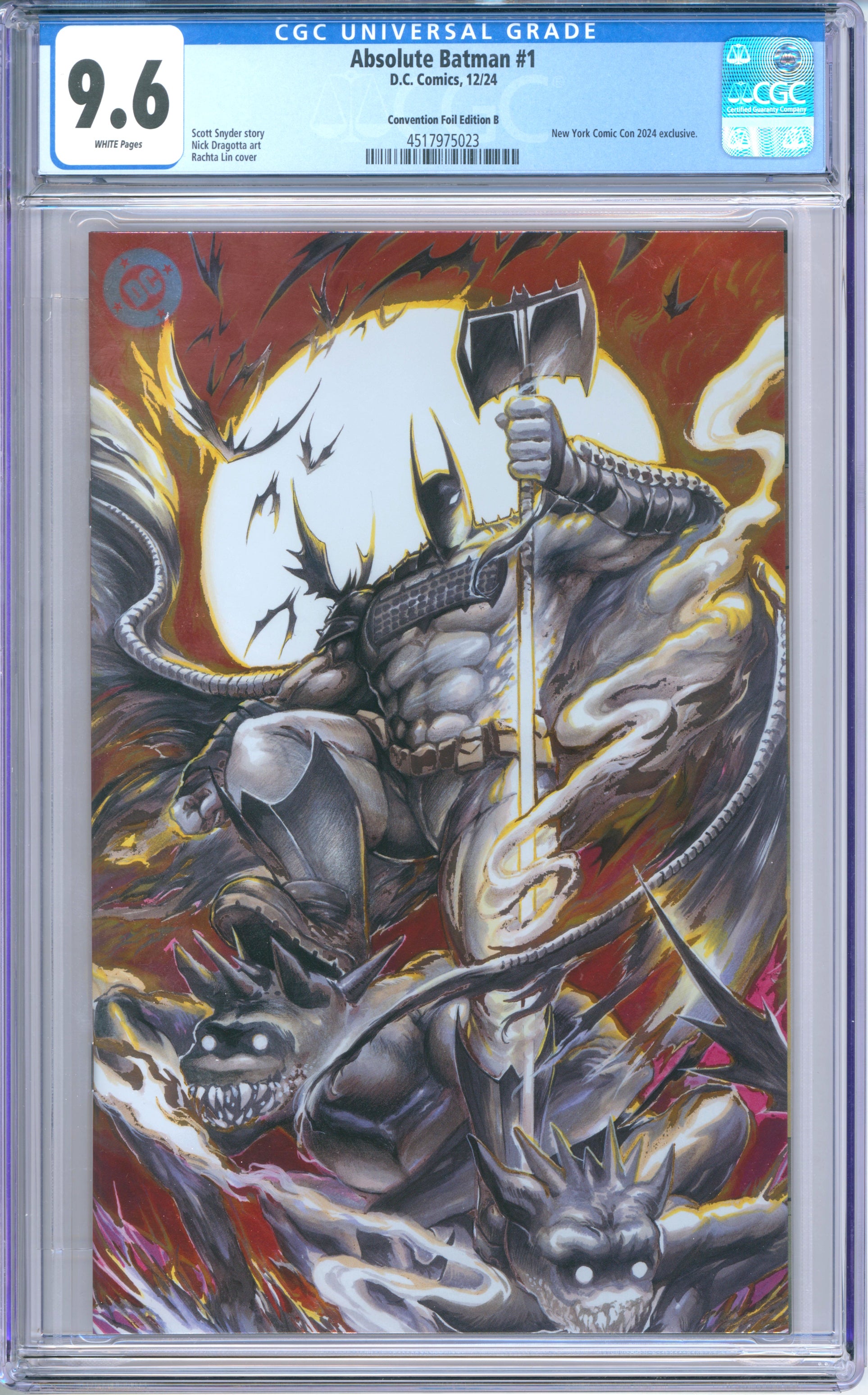 Graded 9.6 Absolute Batman #1 [Rachta Lin NYCC Foil Cover B] 2024