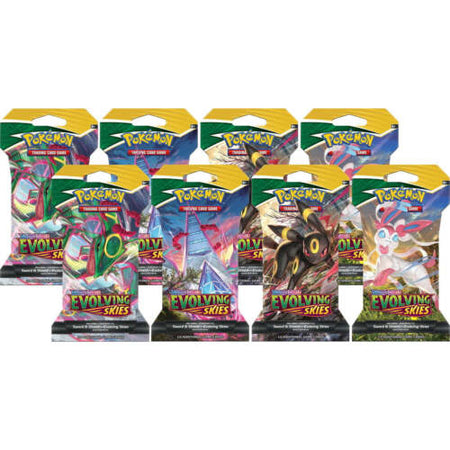 Pokemon TCG: Sword & Shield - Evolving Skies Sleeved Booster Packs - 8 Packs Card Game Pokemon