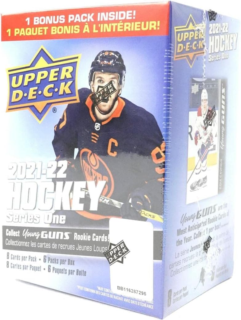 2021-22 Upper Deck Series 1 Hockey Blaster Box - 6 Packs + 1 Bonus Pack Card Game Upper Deck   