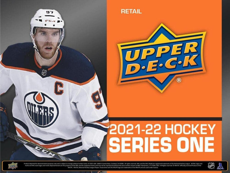 2021-22 Upper Deck Series 1 Hockey Blaster Box - 6 Packs + 1 Bonus Pack Card Game Upper Deck   